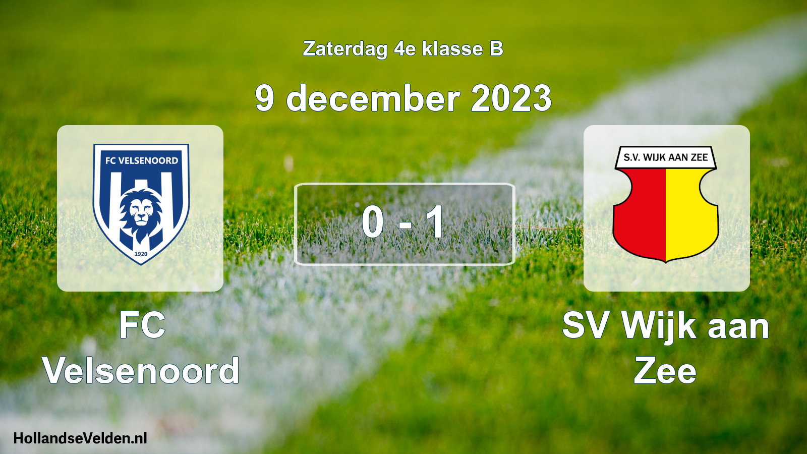 Total number of matches played: FC Velsenoord - SV Wijk aan Zee 0 - 1 (9 December 2023)