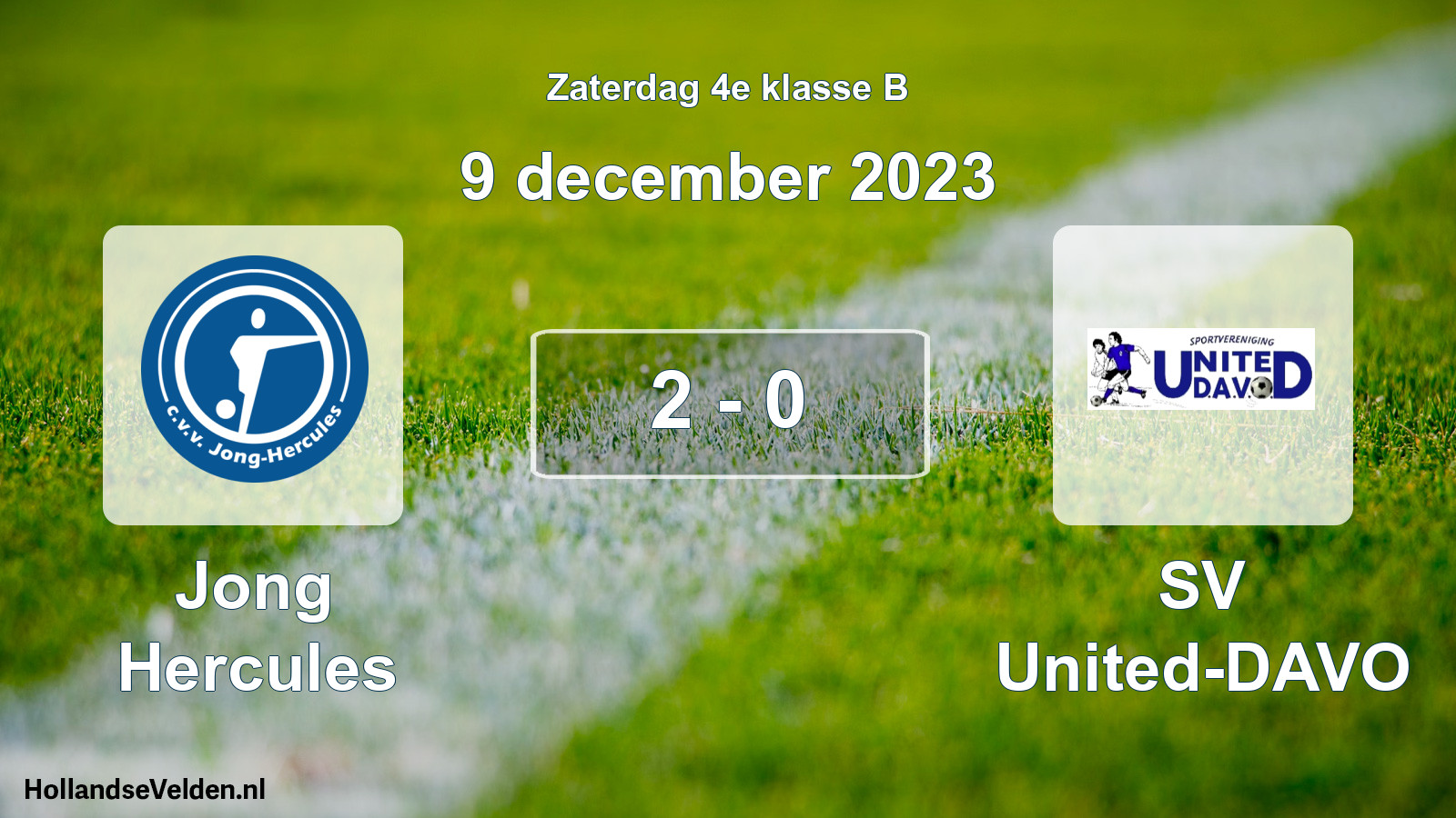 Total number of matches played: Jong Hercules - SV United-DAVO 2 - 0 (9 December 2023)