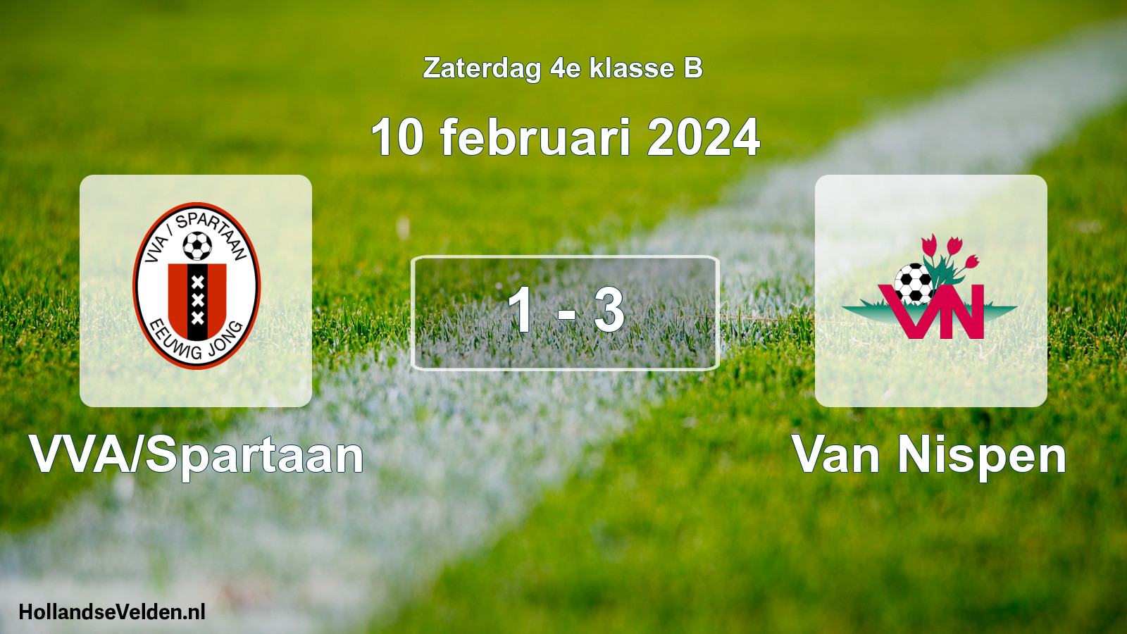 Total number of matches played: VVA/Spartaan - Van Nispen 1 - 3 (10 February 2024)
