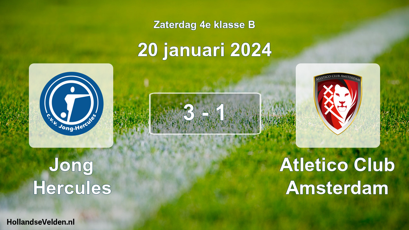 Total number of matches played: Jong Hercules - Atletico Club Amsterdam 3 - 1 (20 January 2024)