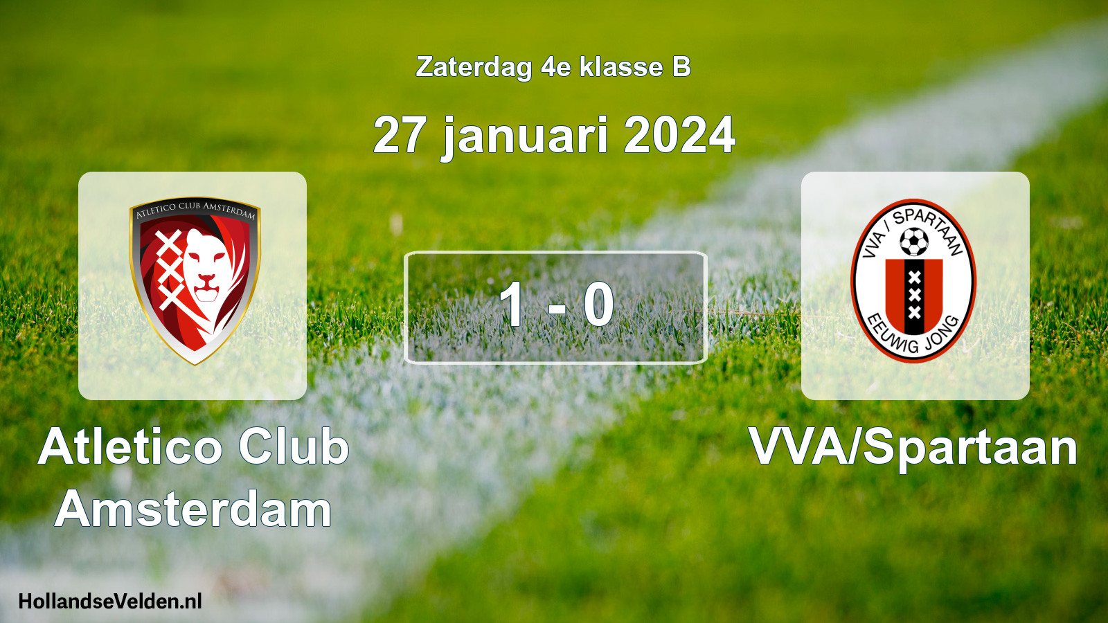 Total number of matches played: Atletico Club Amsterdam - VVA/Spartaan 1 - 0 (27 January 2024)