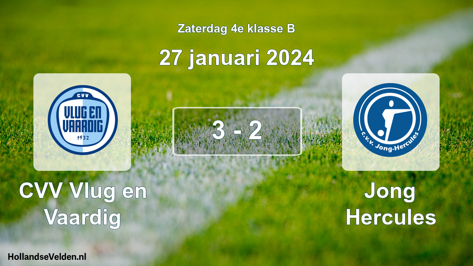 Total number of matches played: CVV Vlug en Vaardig - Jong Hercules 3 - 2 (27 January 2024)