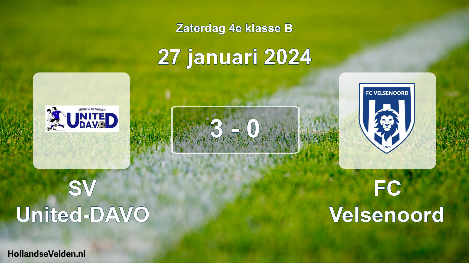 Total number of matches played: SV United-DAVO - FC Velsenoord 3 - 0 (27 January 2024)