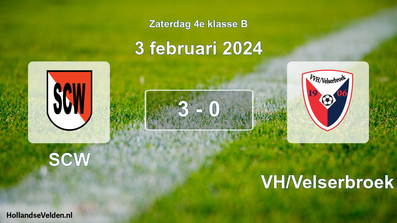 Total number of matches played: SCW - VVH/Velserbroek 3 - 0 (3 February 2024)