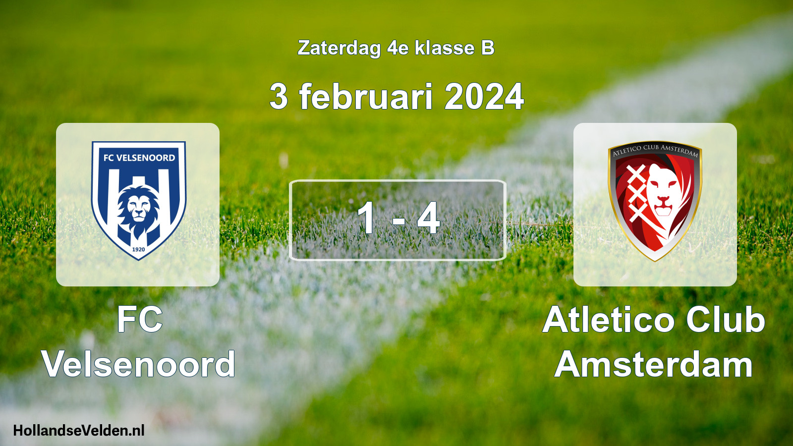 Total number of matches played: FC Velsenoord - Atletico Club Amsterdam 1 - 4 (3 February 2024)