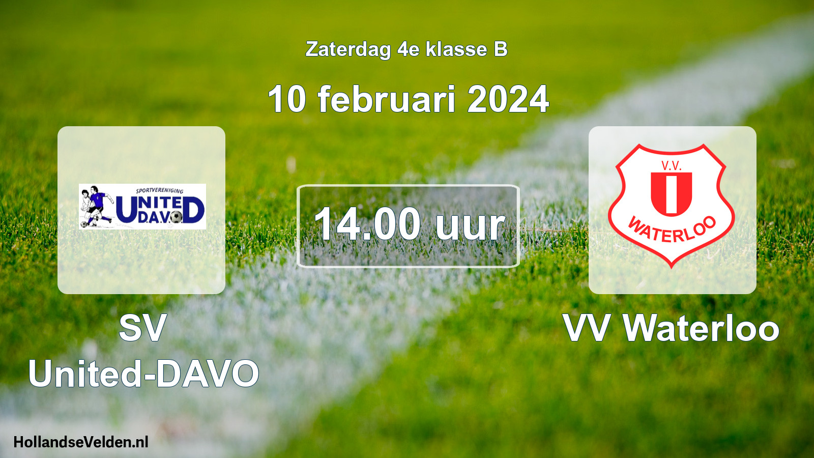 Scheduled Match: SV United-DAVO - VV Waterloo (10 February 2024)