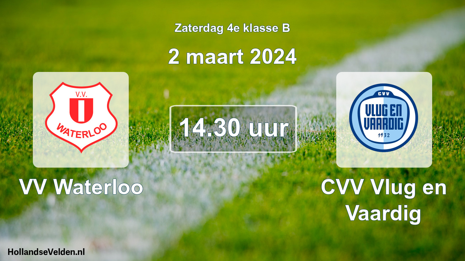 Geplande wedstrijd: VV Waterloo - CVV Vlug en Vaardig (2 maart 2024)