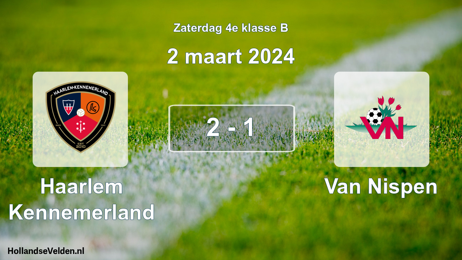 Total number of matches played: Haarlem Kennemerland - Van Nispen 2 - 1 (2 March 2024)
