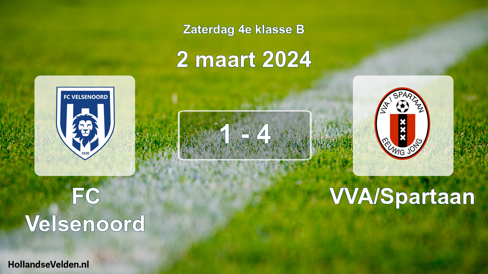 Total number of matches played: FC Velsenoord - VVA/Spartaan 1 - 4 (2 March 2024)