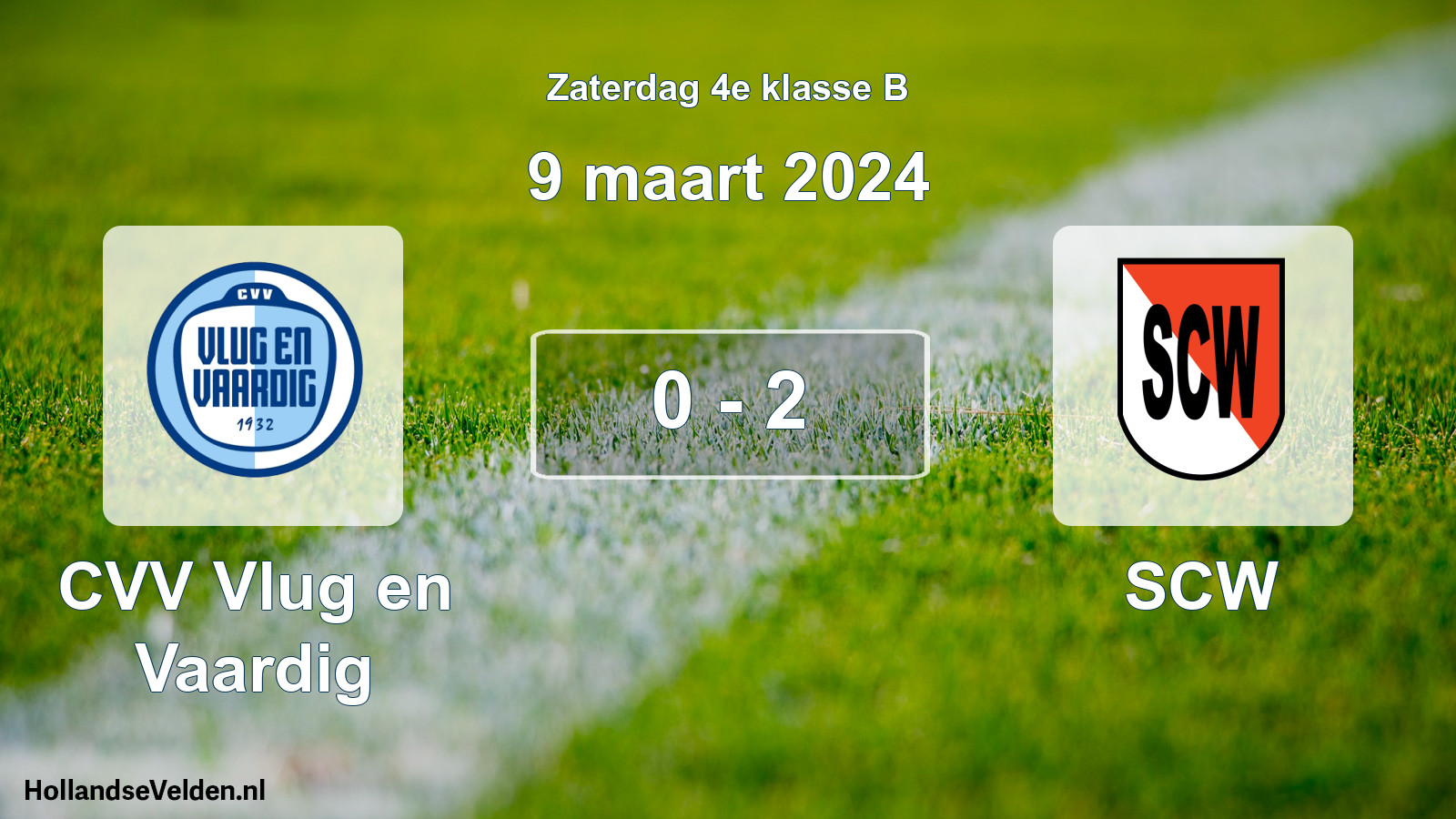 Total number of matches played: CVV Vlug en Vaardig - SCW 0 - 2 (9 March 2024)
