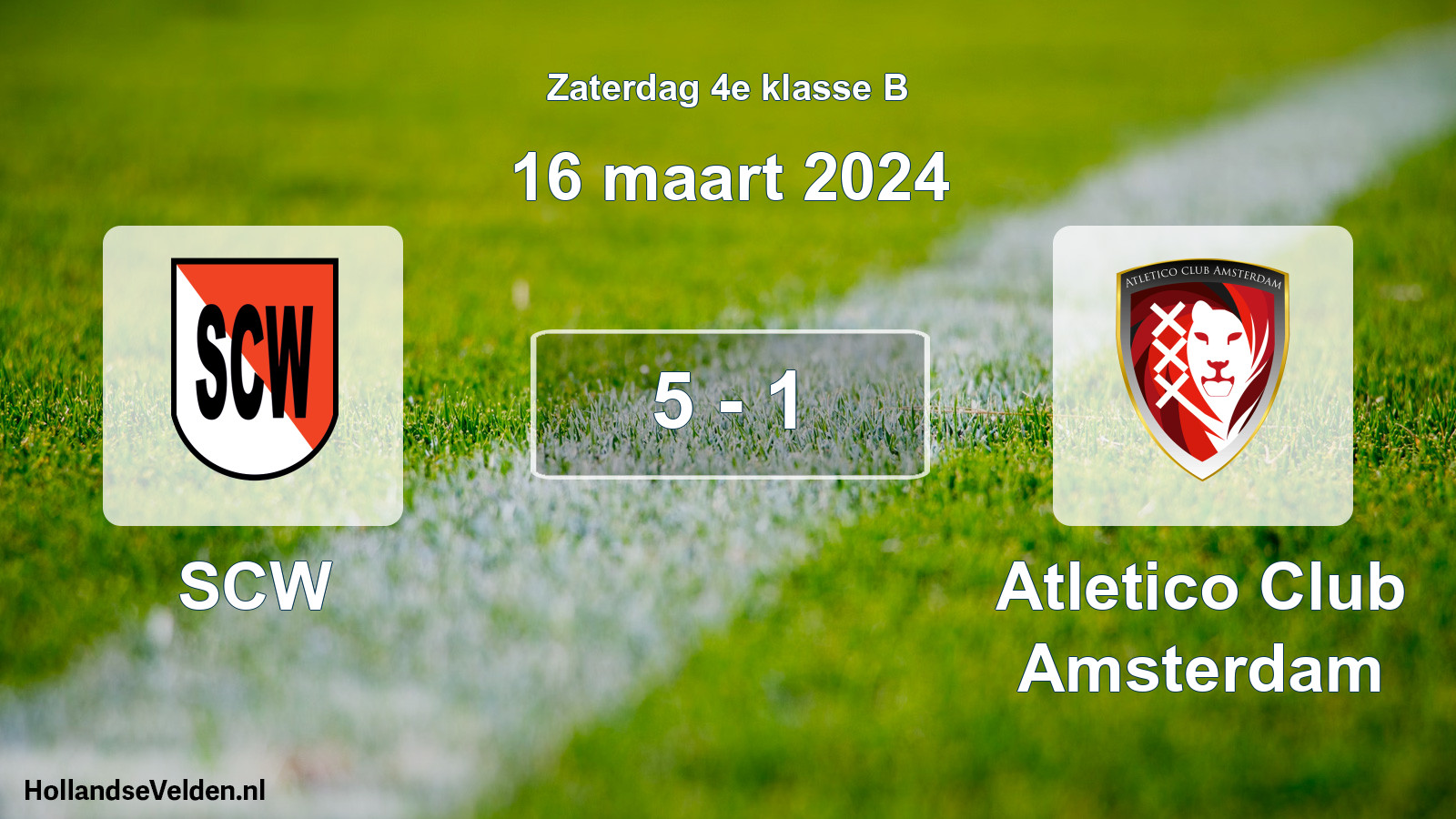 Total number of matches played: SCW - Atletico Club Amsterdam 5 - 1 (16 March 2024)
