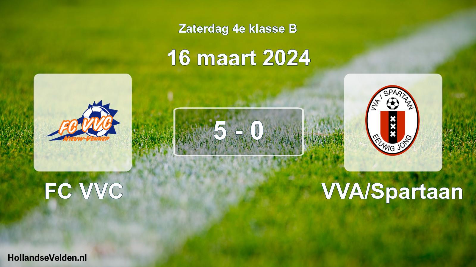 Total number of matches played: FC VVC - VVA/Spartaan 5 - 0 (16 March 2024)