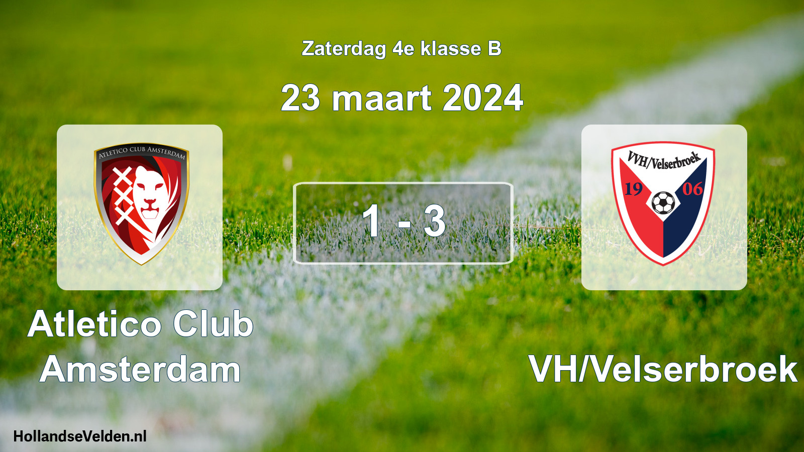 Total number of matches played: Atletico Club Amsterdam - VVH/Velserbroek 1 - 3 (23 March 2024)