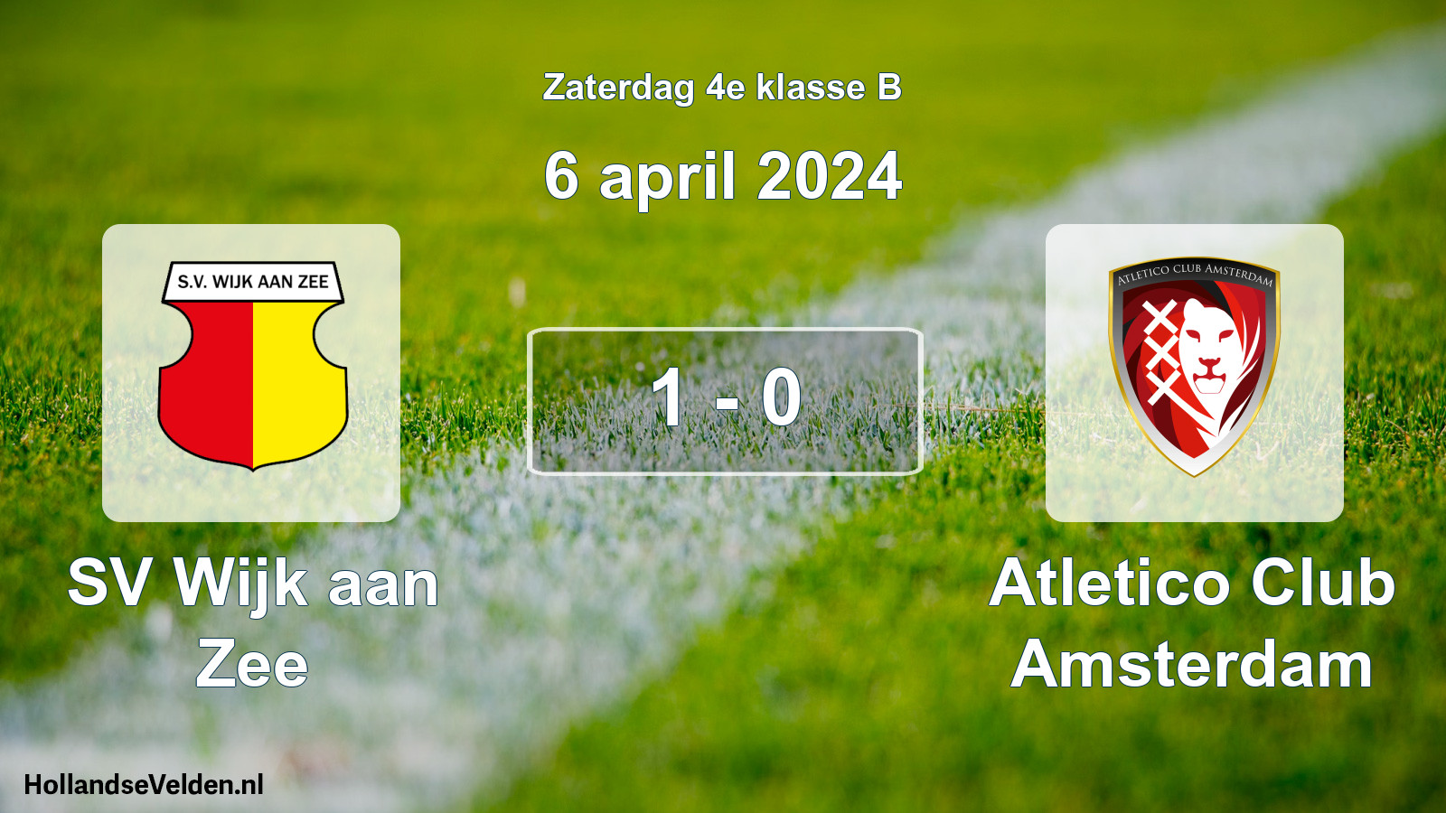 Total number of matches played: SV Wijk aan Zee - Atletico Club Amsterdam 1 - 0 (6 April 2024)
