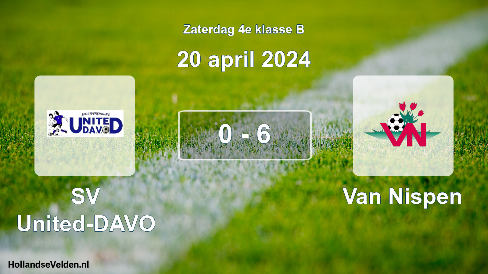 Total number of matches played: SV United-DAVO - Van Nispen 0 - 6 (20 April 2024)