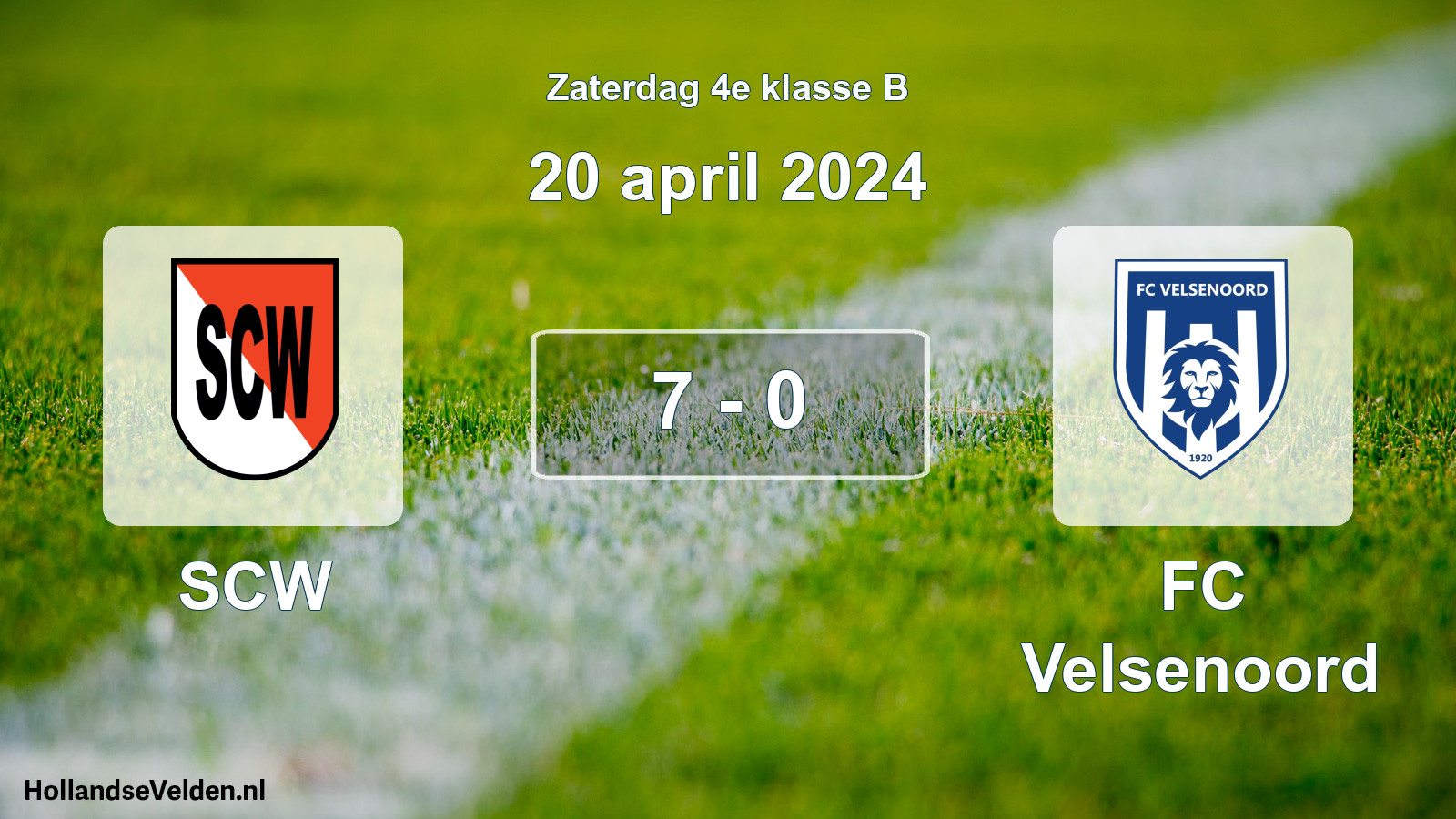 Total number of matches played: SCW - FC Velsenoord 7 - 0 (20 April 2024)