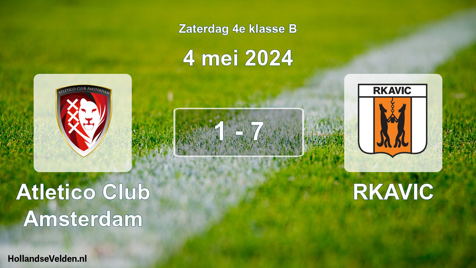 Total number of matches played: Atletico Club Amsterdam - RKAVIC 1 - 7 (4 May 2024)