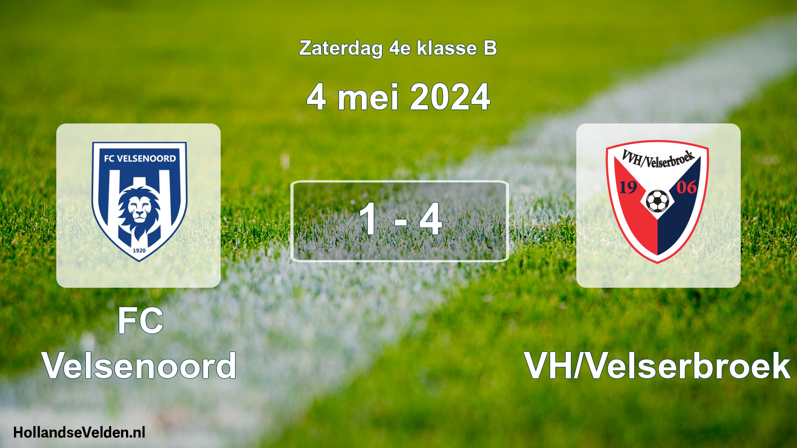 Total number of matches played: FC Velsenoord - VVH/Velserbroek 1 - 4 (4 May 2024)