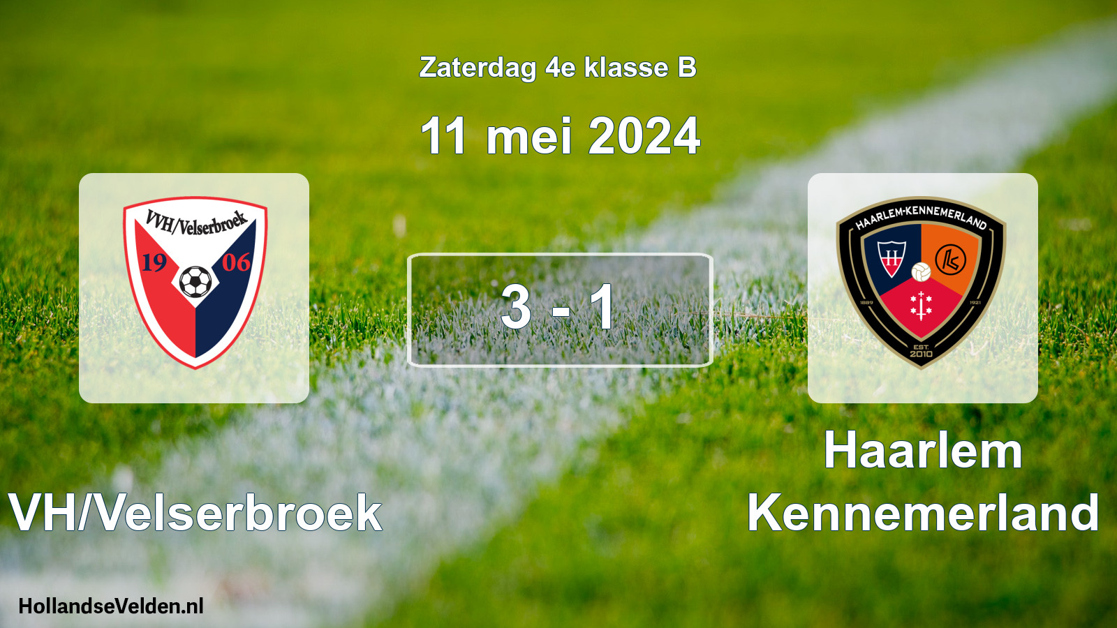 Total number of matches played: VVH/Velserbroek - Haarlem Kennemerland 3 - 1 (11 May 2024)