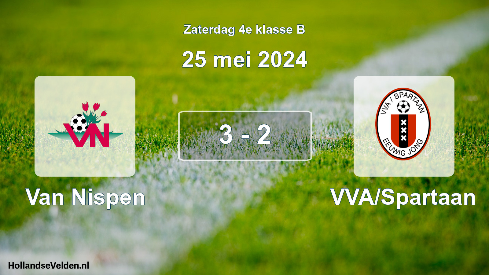 Total number of matches played: Van Nispen - VVA/Spartaan 3 - 2 (25 May 2024)