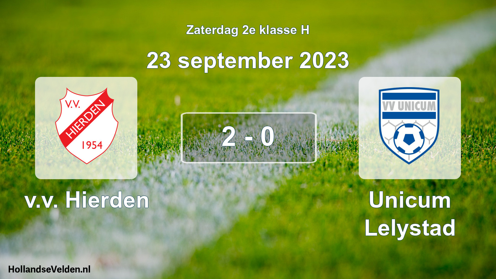 Total number of matches played: v.v. Hierden - Unicum Lelystad 2 - 0 (23 September 2023)