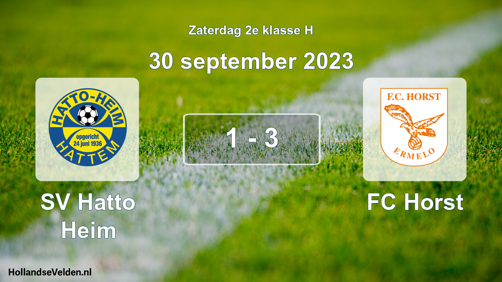 Total number of matches played: SV Hatto Heim - FC Horst 1 - 3 (30 September 2023)