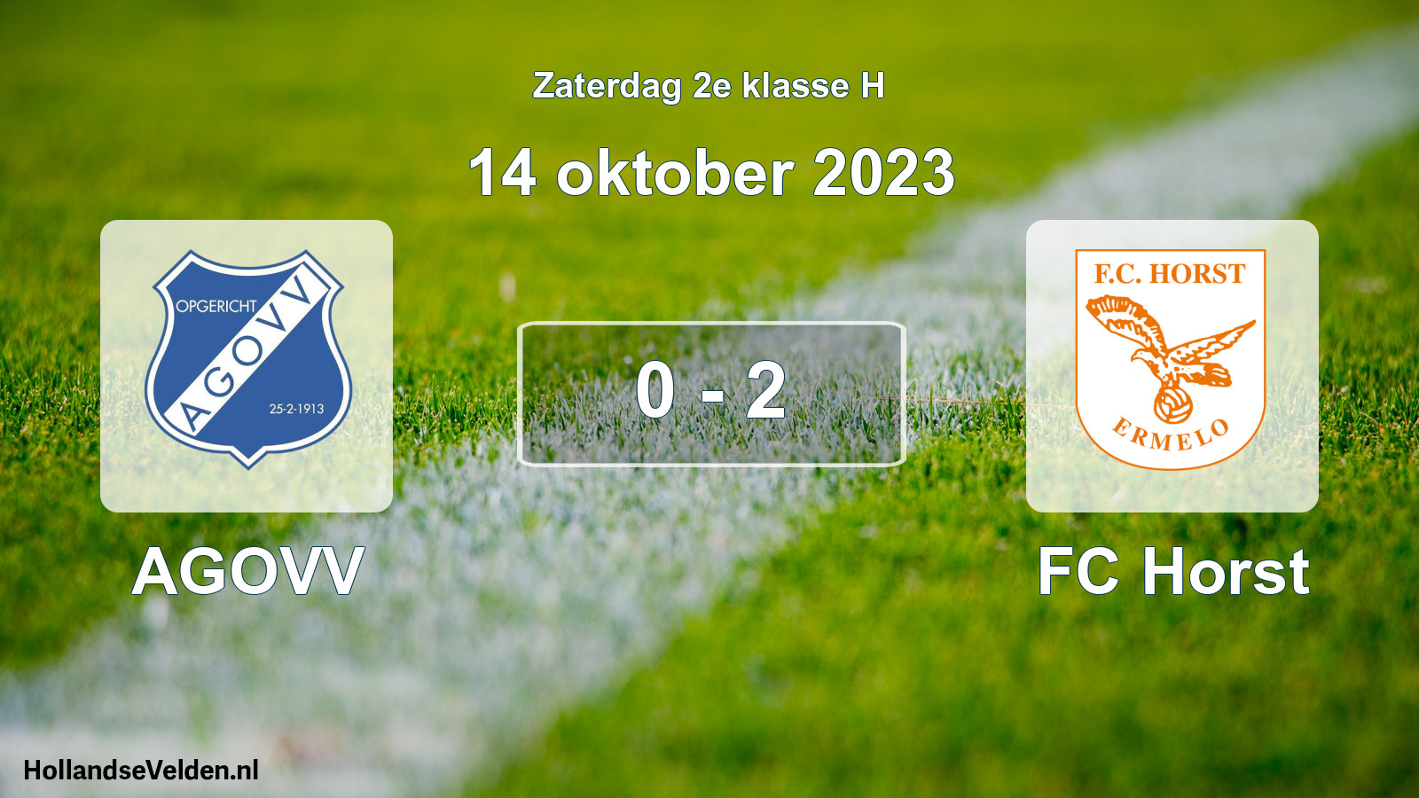Total number of matches played: AGOVV - FC Horst 0 - 2 (14 October 2023)