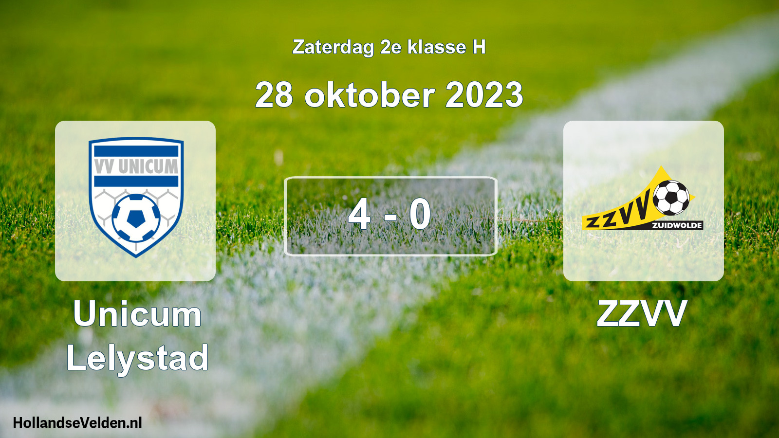 Total number of matches played: Unicum Lelystad - ZZVV 4 - 0 (28 October 2023)