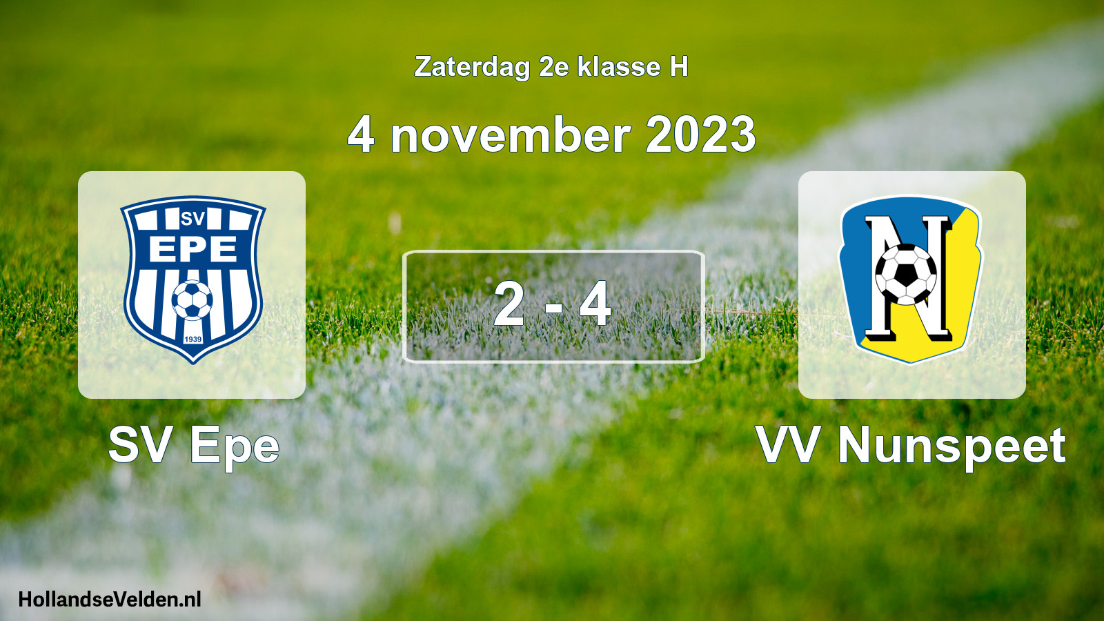 Total number of matches played: SV Epe - VV Nunspeet 2 - 4 (4 November 2023)