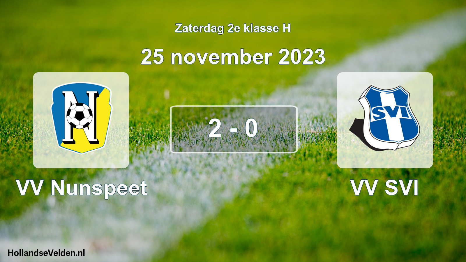 Total number of matches played: VV Nunspeet - VV SVI 2 - 0 (25 November 2023)