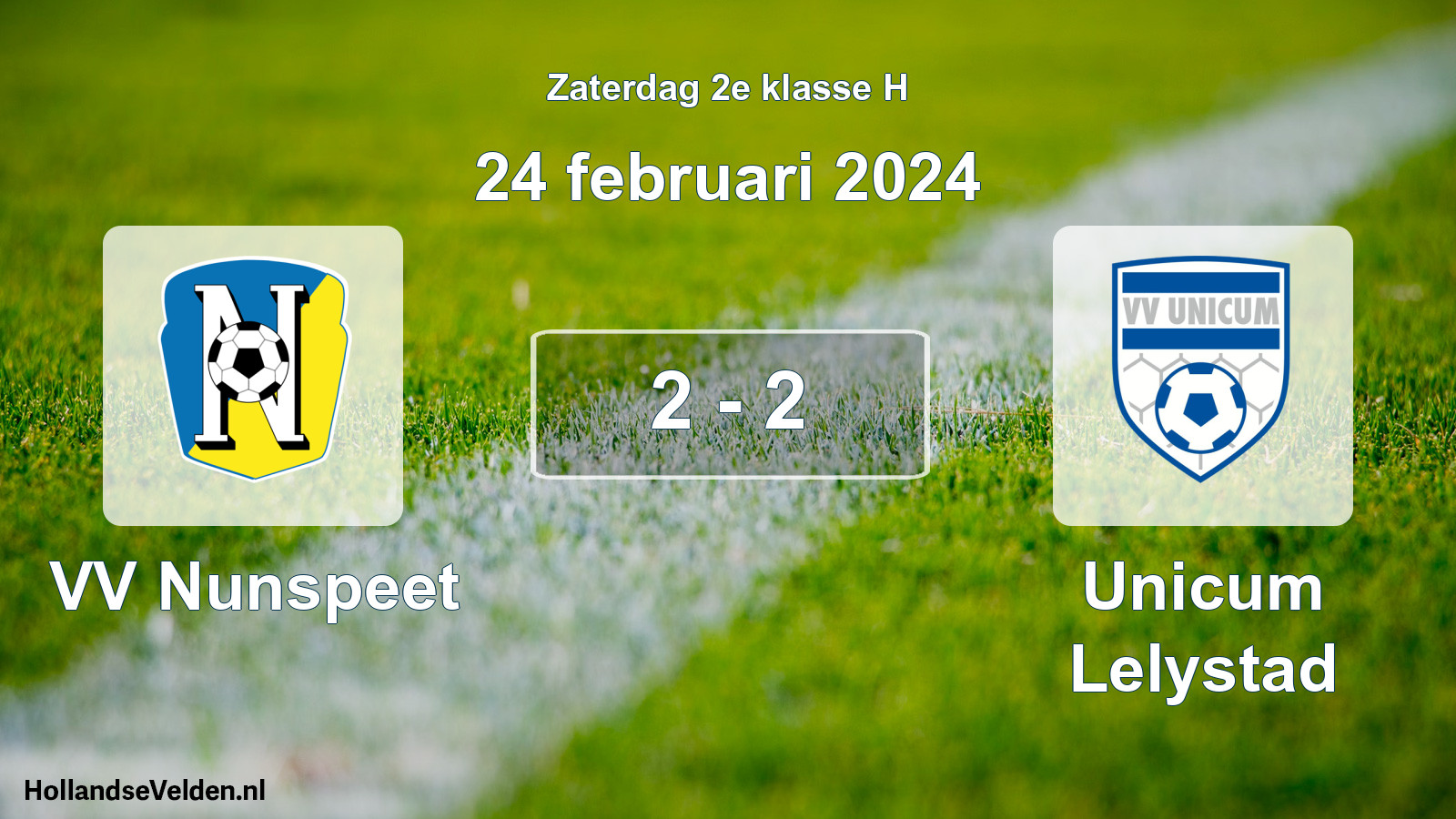 Total number of matches played: VV Nunspeet - Unicum Lelystad 2 - 2 (24 February 2024)