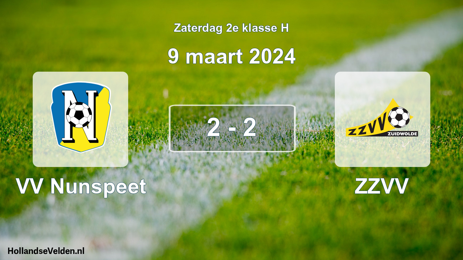 Total number of matches played: VV Nunspeet - ZZVV 2 - 2 (9 March 2024)