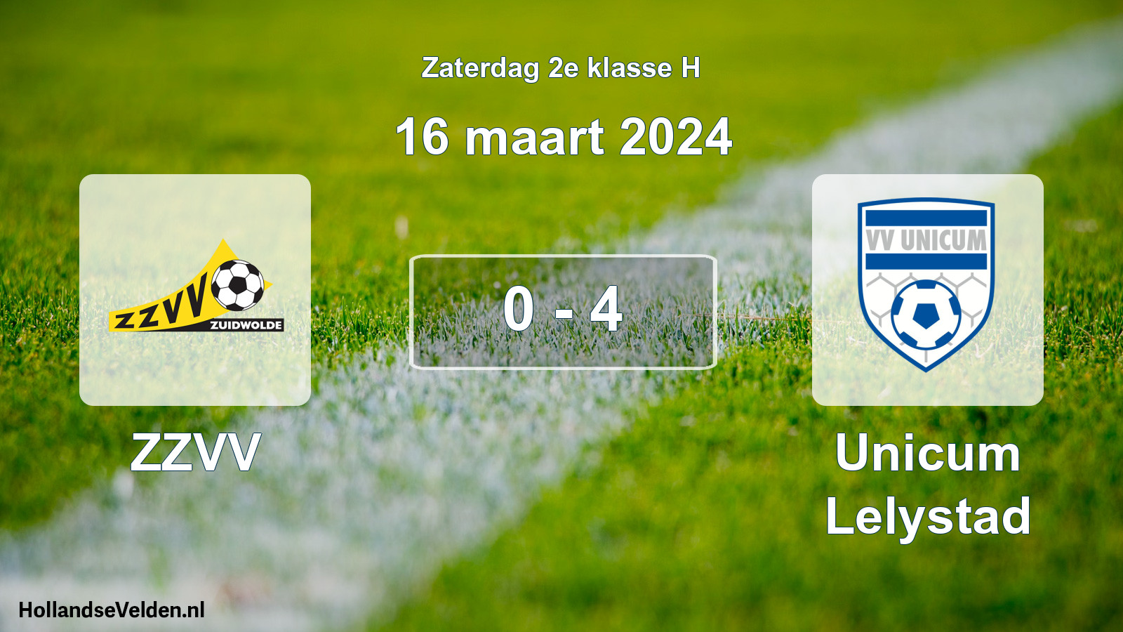 Total number of matches played: ZZVV - Unicum Lelystad 0 - 4 (16 March 2024)