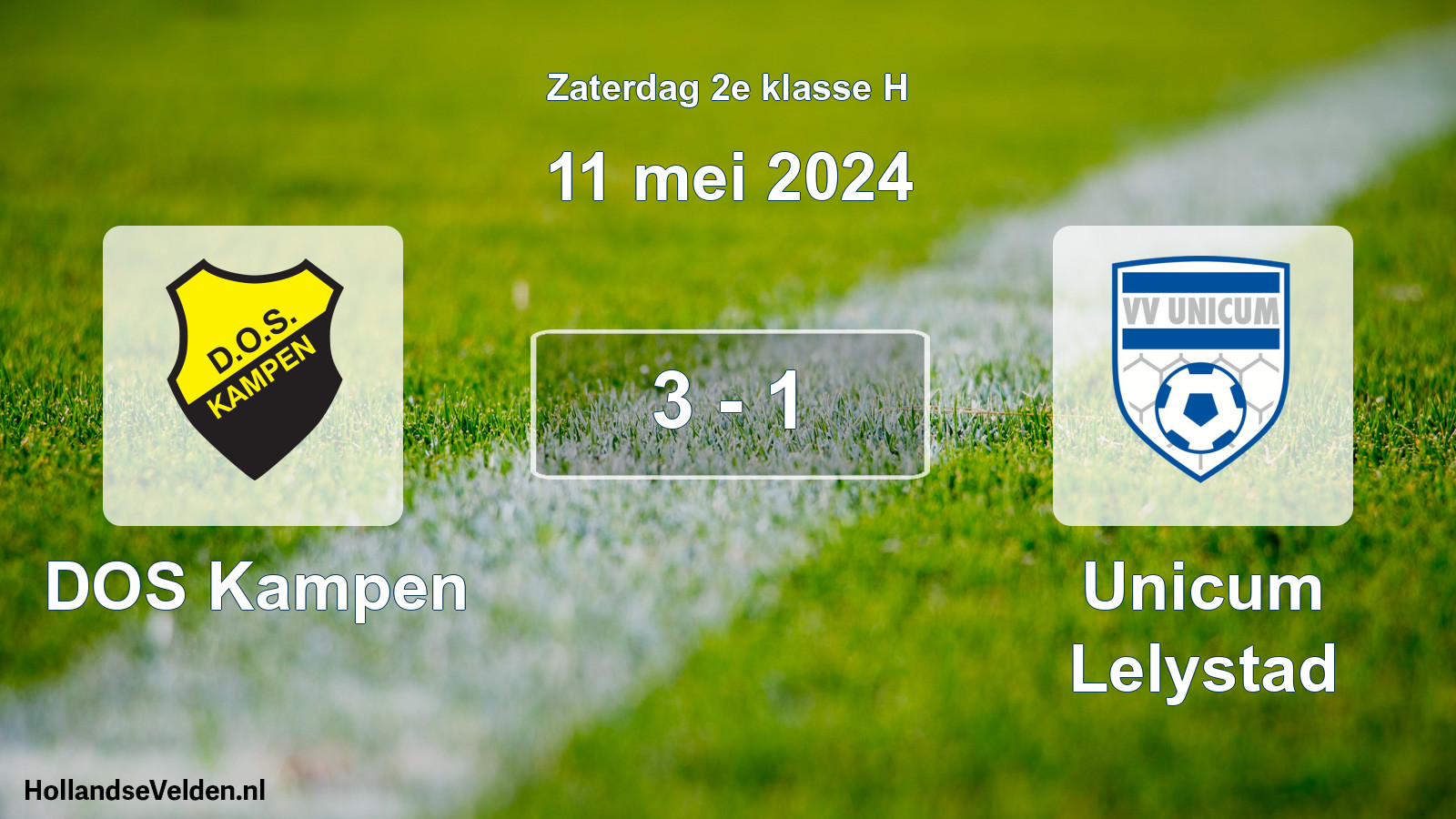 Total number of matches played: DOS Kampen - Unicum Lelystad 3 - 1 (11 May 2024)