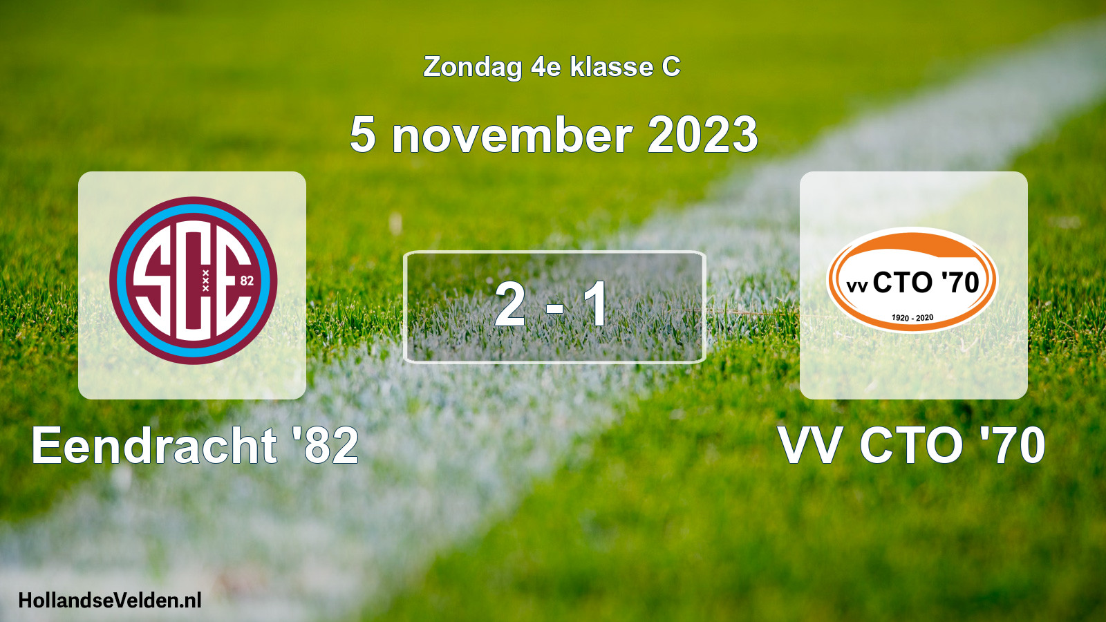 Total number of matches played: Eendracht '82 - VV CTO '70 2 - 1 (5 November 2023)