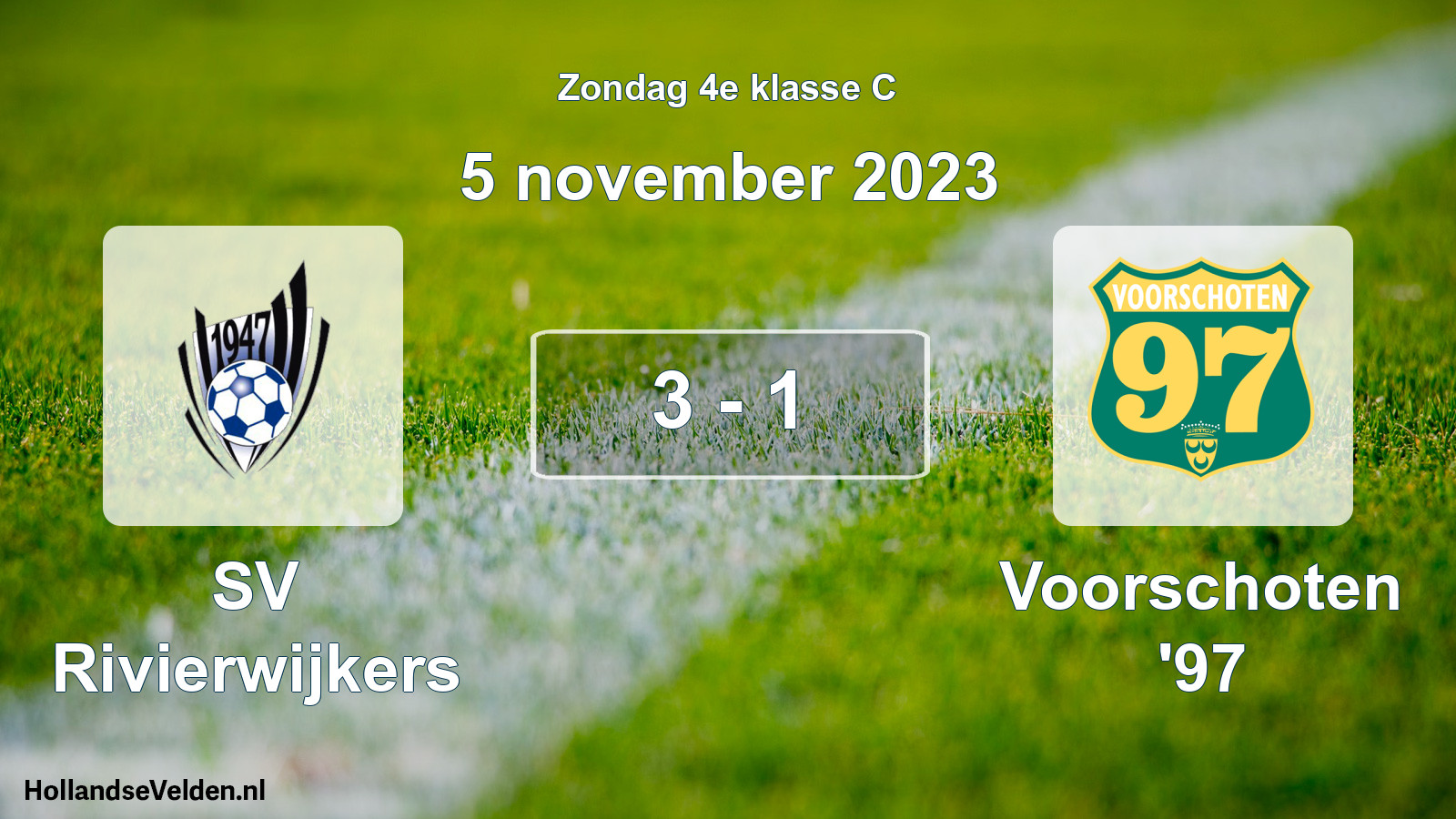 Total number of matches played: SV Rivierwijkers - Voorschoten '97 3 - 1 (5 November 2023)