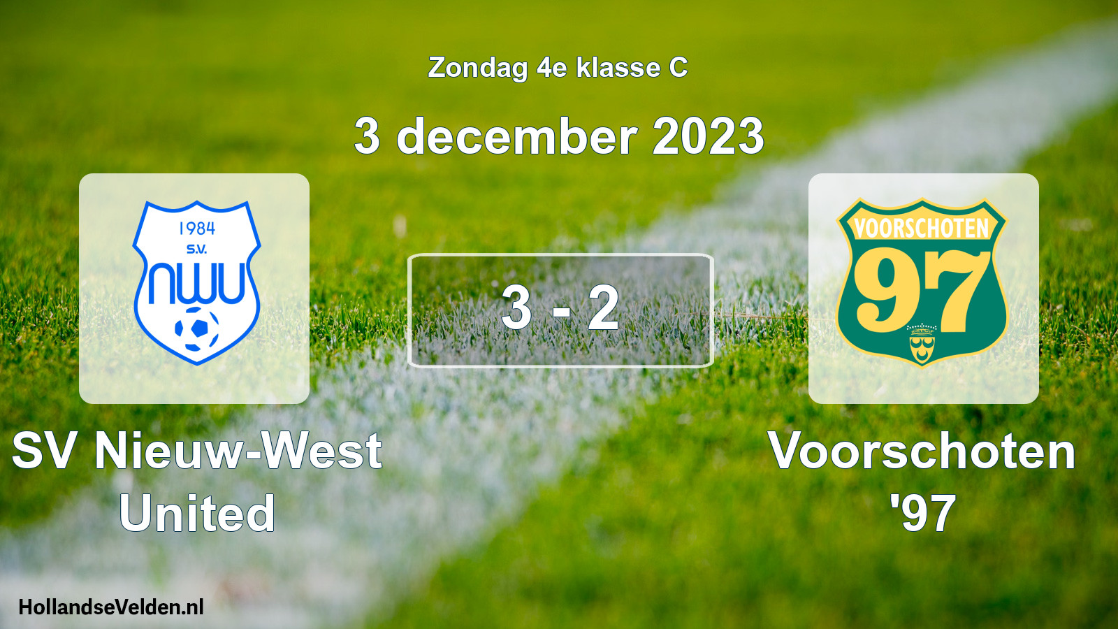 Total number of matches played: SV Nieuw-West United - Voorschoten '97 3 - 2 (3 December 2023)