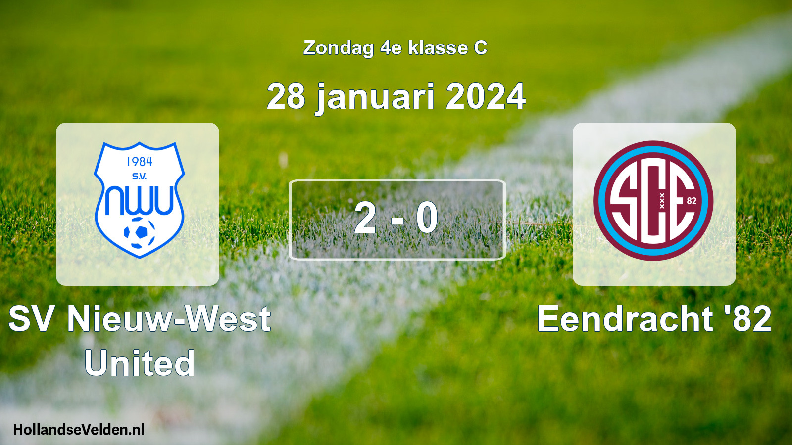 Total number of matches played: SV Nieuw-West United - Eendracht '82 2 - 0 (28 January 2024)