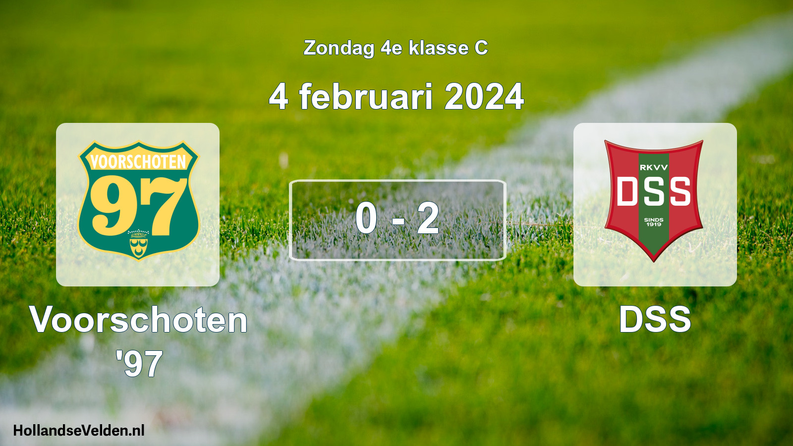 Total number of matches played: Voorschoten '97 - DSS 0 - 2 (4 February 2024)