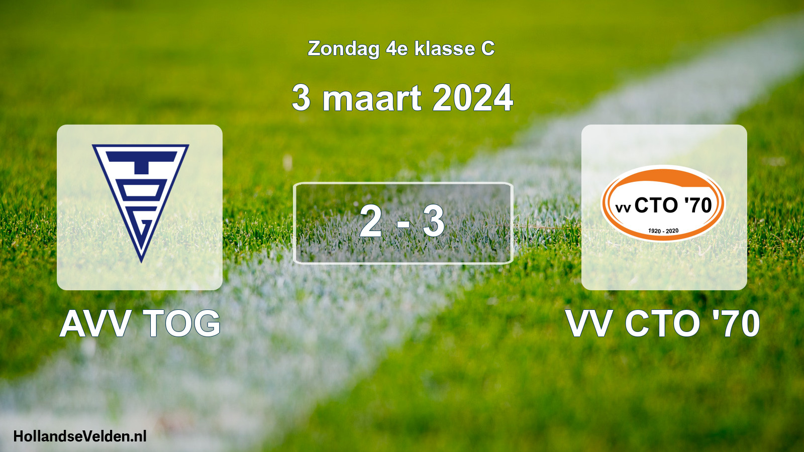 Total number of matches played: AVV TOG - VV CTO '70 2 - 3 (3 March 2024)