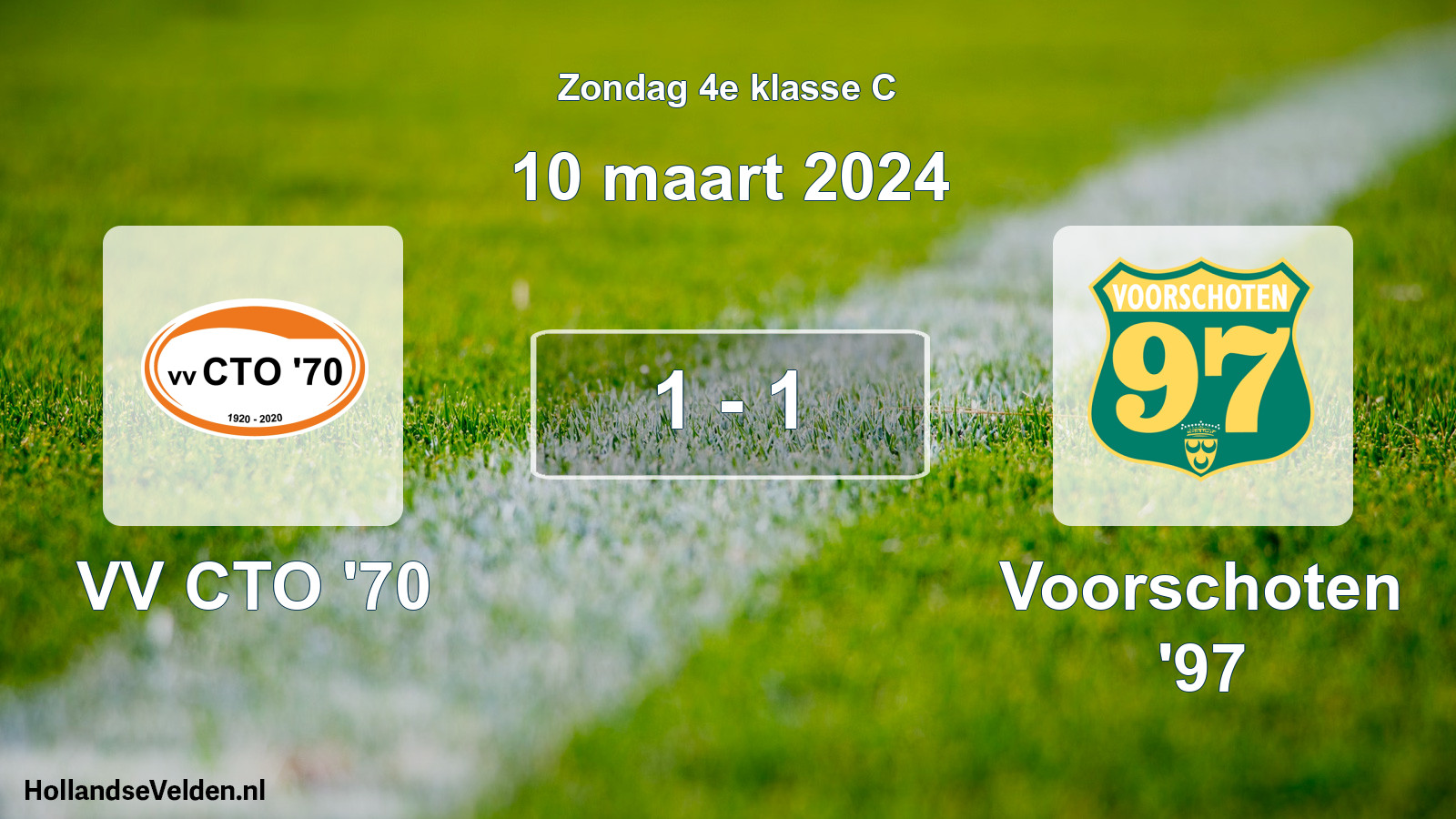 Total number of matches played: VV CTO '70 - Voorschoten '97 1 - 1 (10 March 2024)