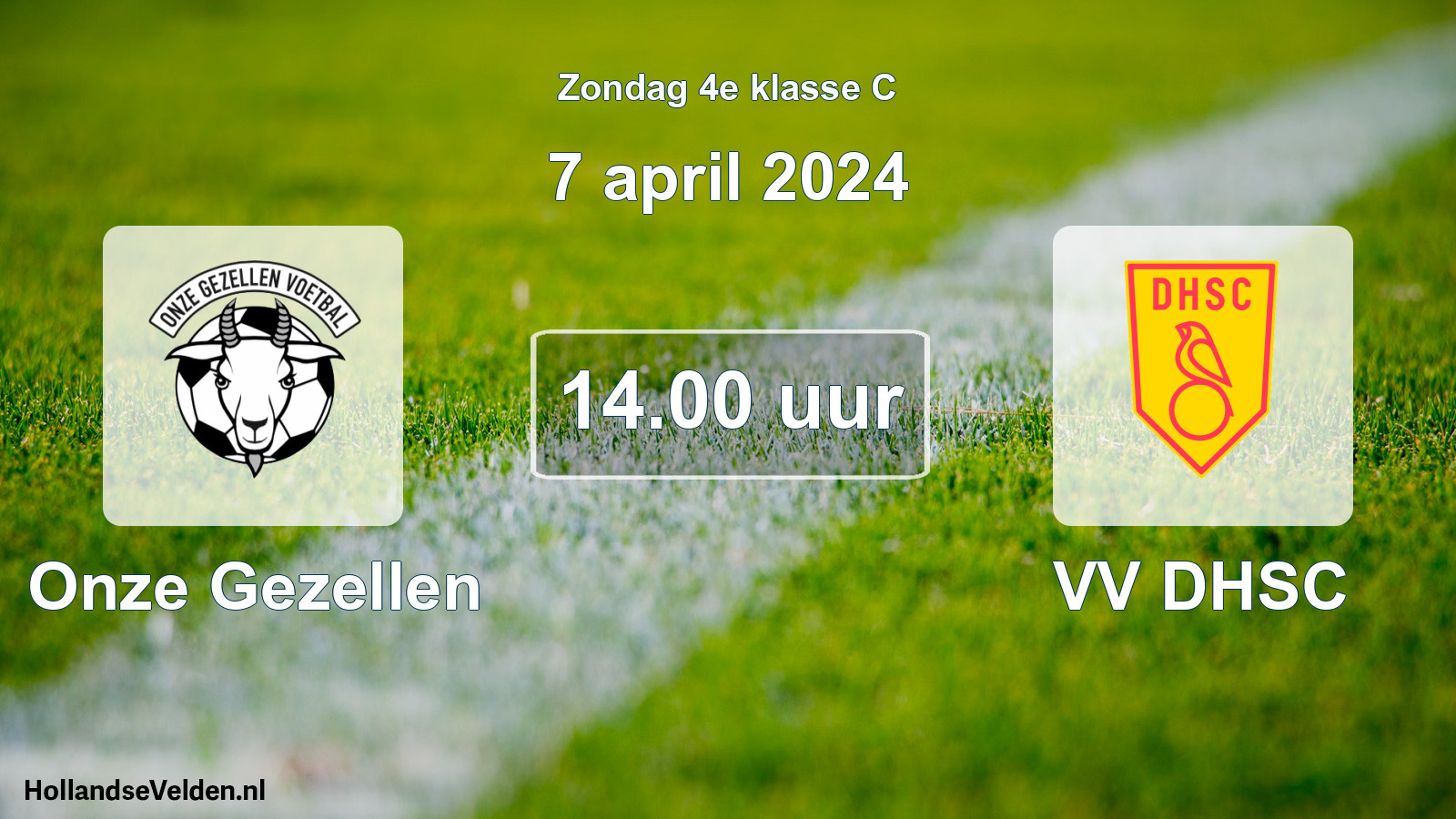 Geplande wedstrijd: Onze Gezellen - VV DHSC (7 april 2024)