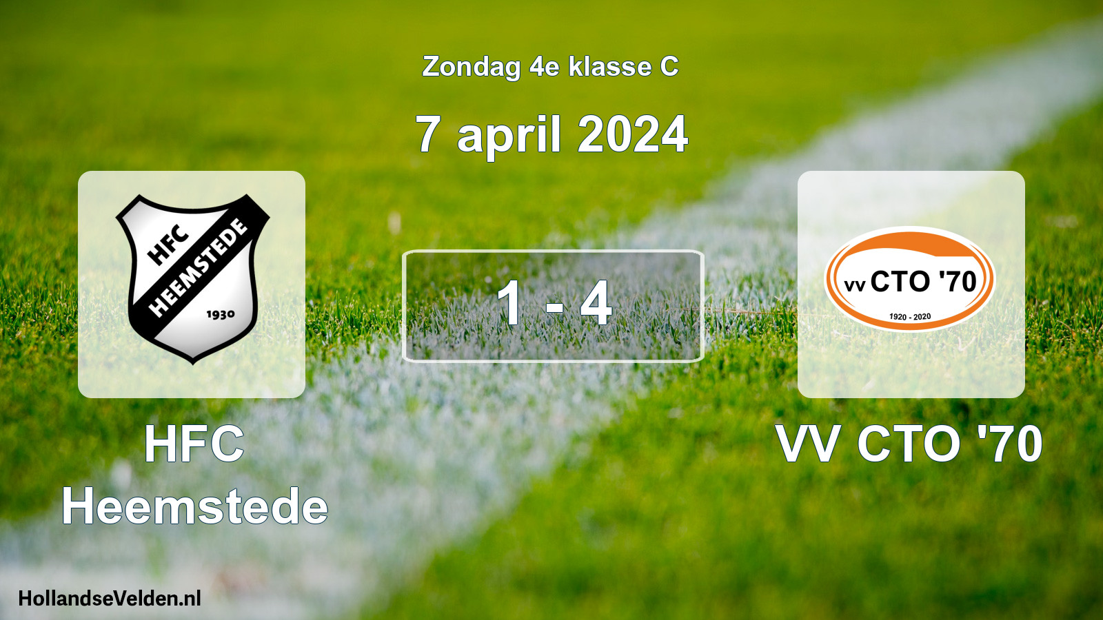 Total number of matches played: HFC Heemstede - VV CTO '70 1 - 4 (7 April 2024)