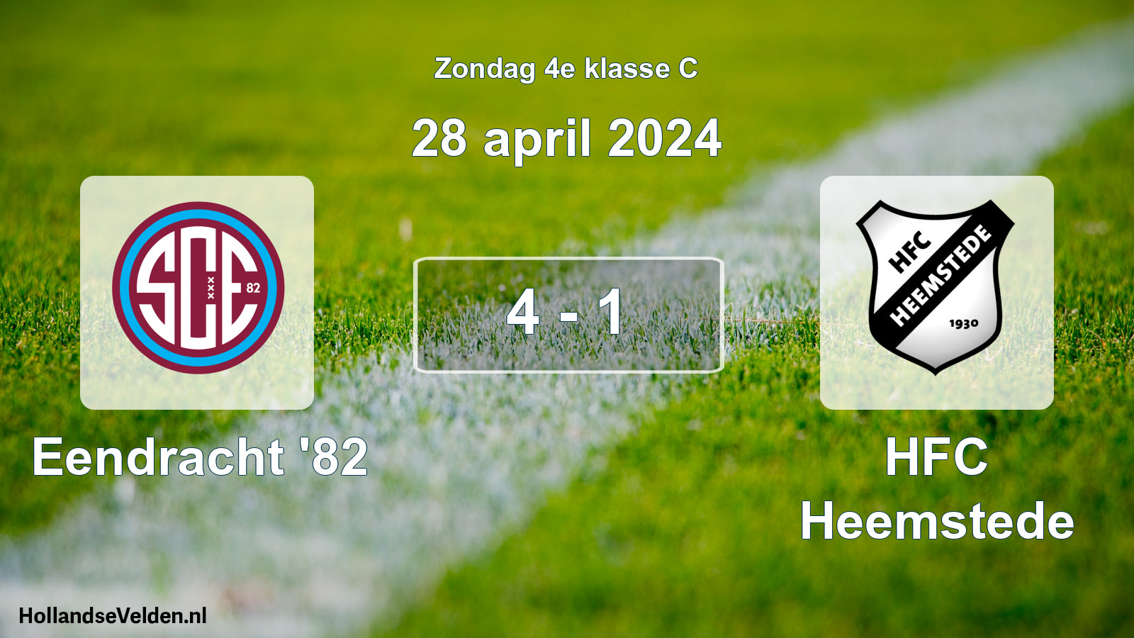 Total number of matches played: Eendracht '82 - HFC Heemstede 4 - 1 (28 April 2024)