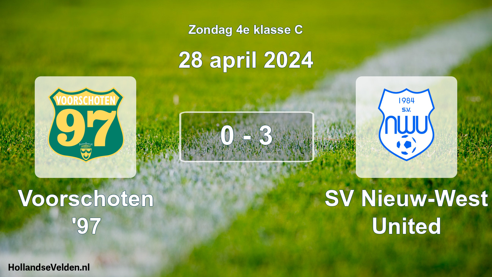 Total number of matches played: Voorschoten '97 - SV Nieuw-West United 0 - 3 (28 April 2024)