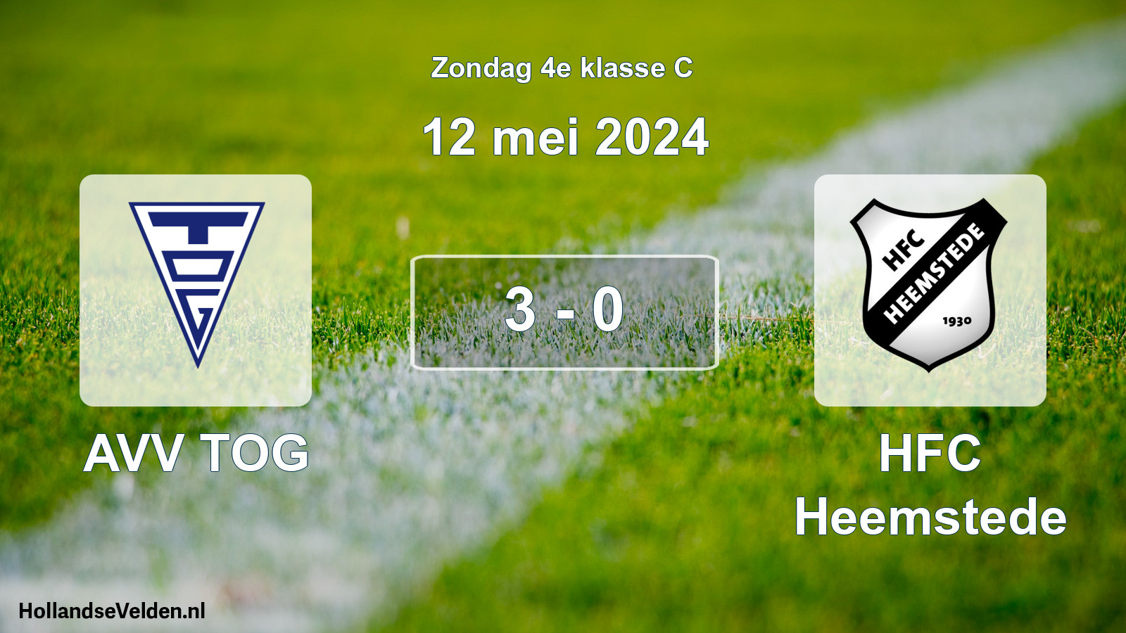 Total number of matches played: AVV TOG - HFC Heemstede 3 - 0 (12 May 2024)