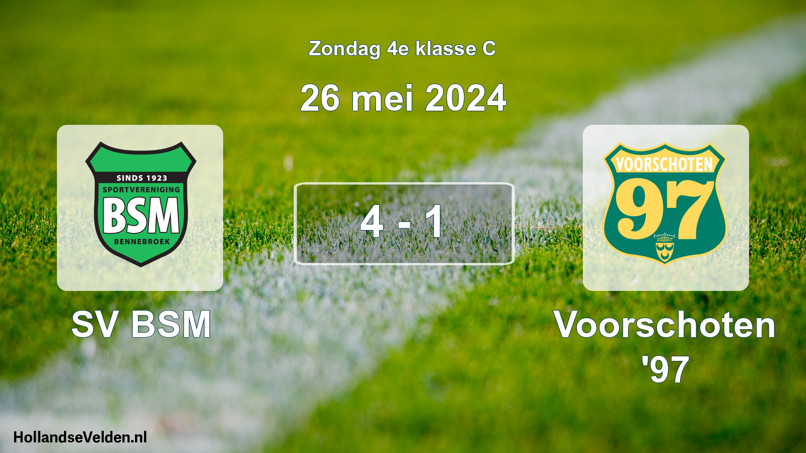 Total number of matches played: SV BSM - Voorschoten '97 4 - 1 (26 May 2024)