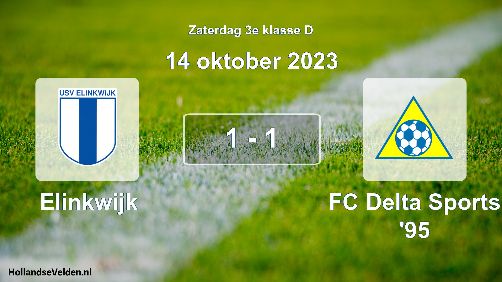 Total number of matches played: Elinkwijk - FC Delta Sports '95 1 - 1 (14 October 2023)