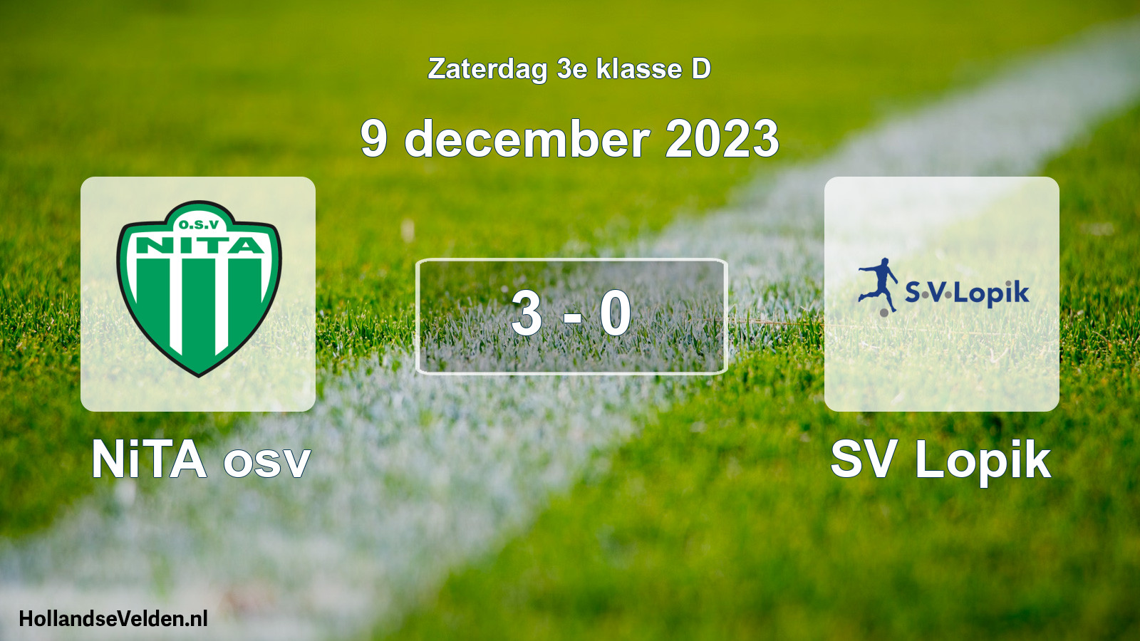 Total number of matches played: NiTA osv - SV Lopik 3 - 0 (9 December 2023)