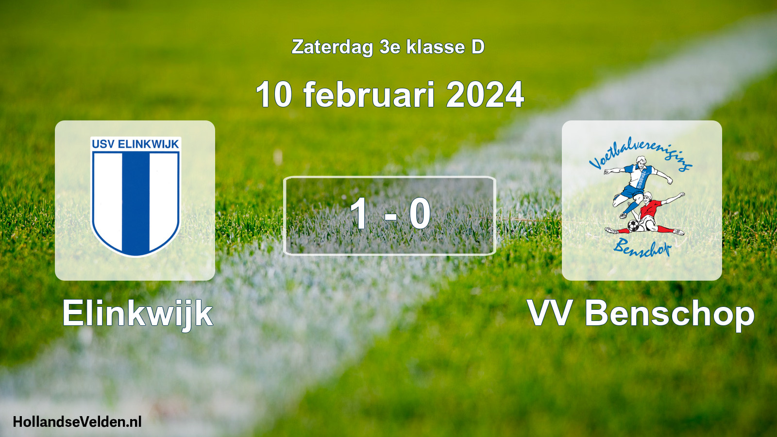 Total number of matches played: Elinkwijk - VV Benschop 1 - 0 (10 February 2024)